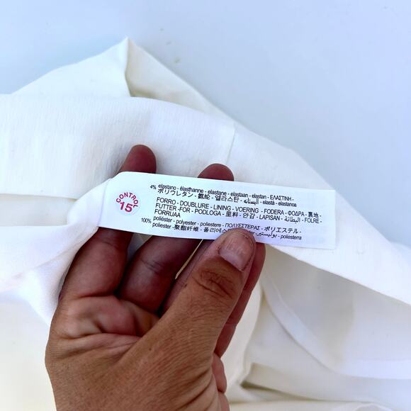 New Zara Cream White Mini Cut Out Dress Casual Bridal XXL 2XL Extra Large - Picture 9 of 9